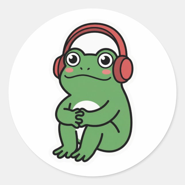 Bitte-nicht-stören-Frosch Runder Aufkleber (Vorderseite)