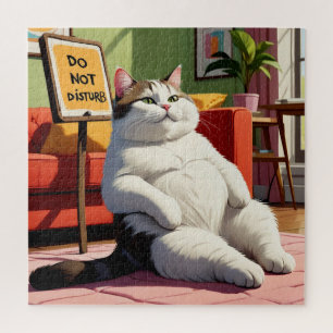 Bitte nicht stören Lustige dicke Katze Puzzle