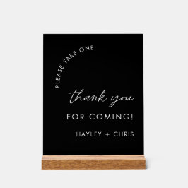 Bitte nimm dir ein Schwarzes Dankeschön für die Ho Acrylschild