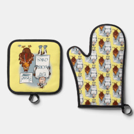 Bitte Ofenhandschuh & Topflappen-Set