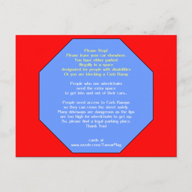 BITTE Parken hier stoppen Postkarte (Vorderseite)