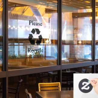 Bitte Recycle mit Recycelnd Symbol Fensteraufkleber