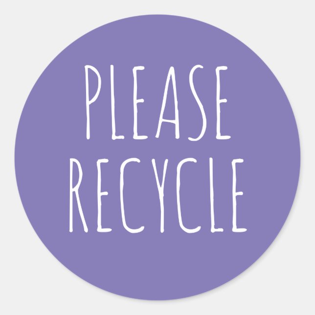 Bitte Recycle "Retten Sie den Planeten grün" Runder Aufkleber (Vorderseite)