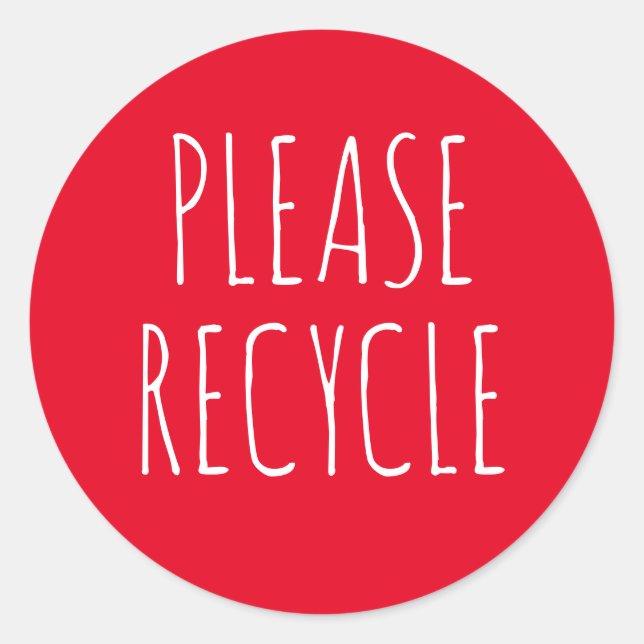 Bitte Recycle "Retten Sie den Planeten grün" Runder Aufkleber (Vorderseite)