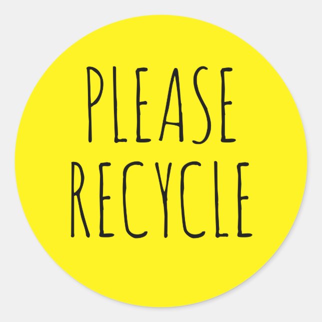 Bitte Recycle "Retten Sie den Planeten grün" Runder Aufkleber (Vorderseite)