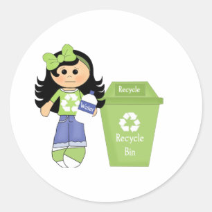 Bitte Recycle Runder Aufkleber