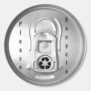 Bitte Recycle Soda Pop Beer Can Lid Runder Aufkleber