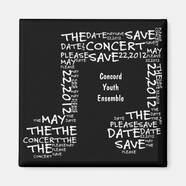 Bitte Save the Date Konzert Magnet (Vorne)