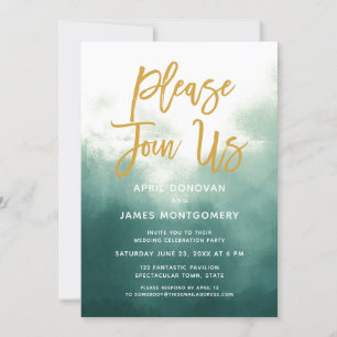 Bitte schließen Sie sich uns Brush Typografy Weddi Einladung