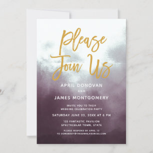 Bitte schließen Sie sich uns Brush Typografy Weddi Einladung