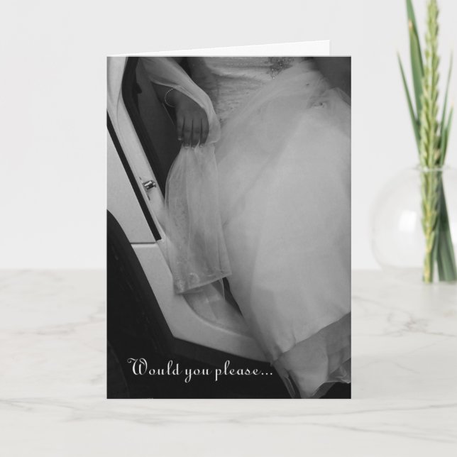 Bitte sei meine Hostess Wedding Einladung (Vorderseite)