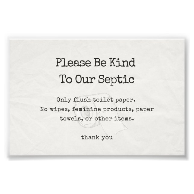 Bitte seien Sie freundlich zu unserem septischen Z Fotodruck (Vorne)