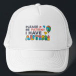 Bitte seien Sie geduldig, ich habe Autismus-Puzzle Truckerkappe<br><div class="desc">Cooles,  helles,  kühn und lebendiges "Bitte geduldig sein,  ich habe Autismus" Sensibilisierungsdesign,  das eine perfekte Kampagne oder alltägliche Kleidung macht.</div>