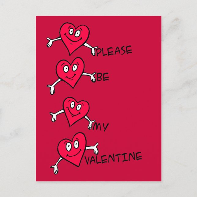Bitte seien Sie mein Valentine - Postkarte (Vorderseite)
