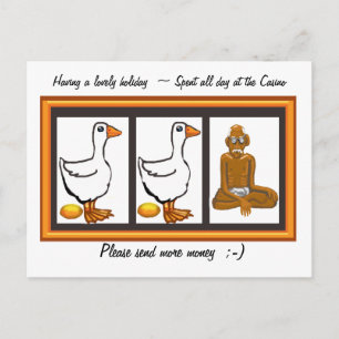 Bitte senden Sie Geld Postkarte