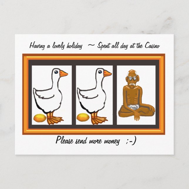 Bitte senden Sie Geld Postkarte (Vorderseite)