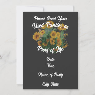 Bitte senden Sie Ihre gebrauchten Panties als Lebe Einladung