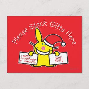 Bitte stapeln Sie hier Geschenke Postkarte