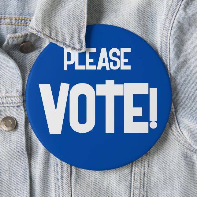 Bitte STIMMEN! Schaltfläche "Blaue Kampagne" Button (Beispiel)