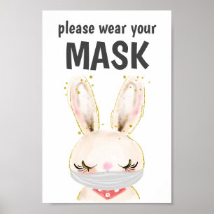 Bitte tragen Sie ein Maskensymbol, Maske erforderl Poster