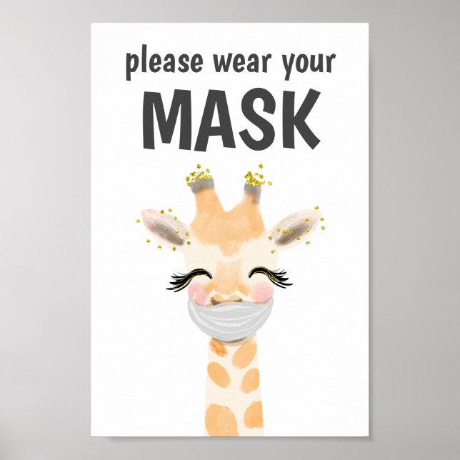Bitte tragen Sie ein Maskensymbol, Maske erforderl Poster (Vorne)