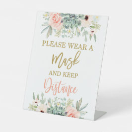 Bitte tragen Sie eine Maske Sockelschild