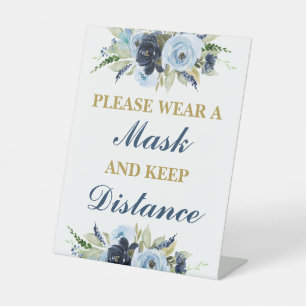 Bitte tragen Sie eine Maske Sockelschild