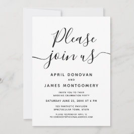 Bitte treten Sie mit uns Typografy Wedding Einladu Einladung