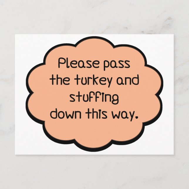 Bitte übergeben Sie die Türkei und ersticken Postkarte (Vorderseite)