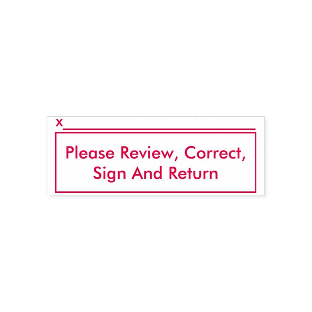 "Bitte überprüfen, korrigieren, unterzeichnen und  Permastempel (Design)