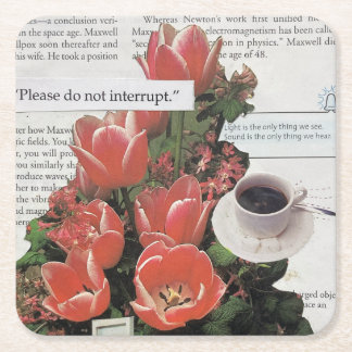Bitte unterbrechen Sie keine Nachrichten zur Kaffe Rechteckiger Pappuntersetzer