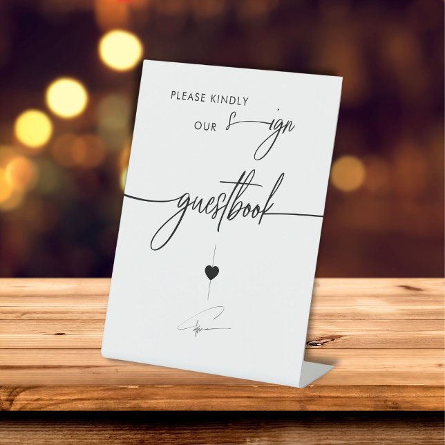 Bitte unterschreiben Sie unser Gästebuch-Kalligraf Sockelschild (Von Creator hochgeladen)