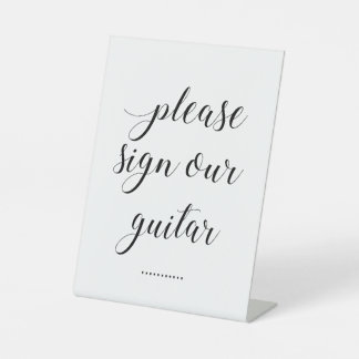 Bitte unterschreiben Sie unsere Gitarrenhochzeit Sockelschild