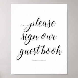 Bitte unterzeichnen Sie unser Gästebuch-Zeichen El Poster