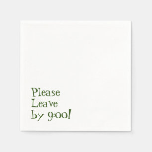 Bitte Verlass bis 9:00 Uhr! Einfache Design Funny  Serviette