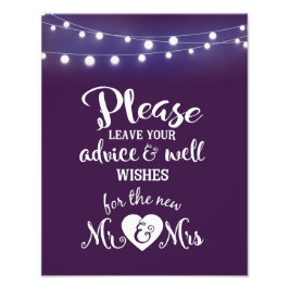 Bitte verlass deinen Rat & Wohlwünsche Zeichen Vio Fotodruck