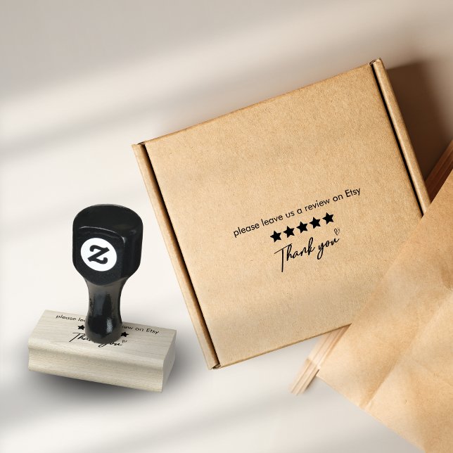 Bitte verlass eine Rezension über Etsy Business Vi Gummistempel (Von Creator hochgeladen)