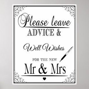 Bitte verlass einen Rat für den neuen Mr. & Mrs. Poster