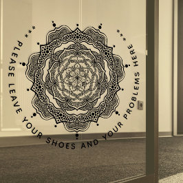 Bitte Verlass hier deine Schuhe und deine Probleme Fensteraufkleber