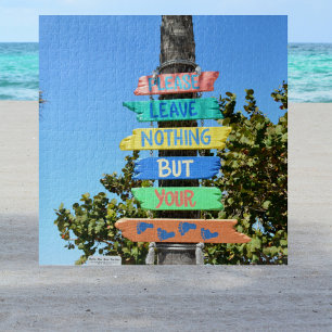 Bitte Verlass nichts außer deinen Fußspuren Strand Puzzle