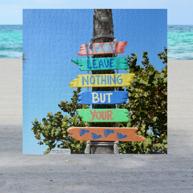 Bitte Verlass nichts außer deinen Fußspuren Strand Puzzle (Von Creator hochgeladen)