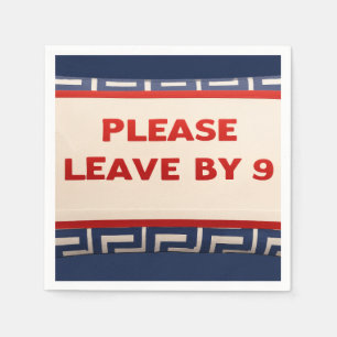 Bitte verlassen Sie bis 9 Lustige Party Serviette