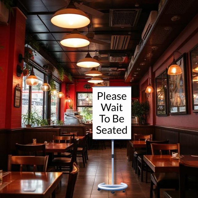 Bitte warten Sie, bis Sie das weiße Zeichen gesetz Poster (Von Creator hochgeladen)