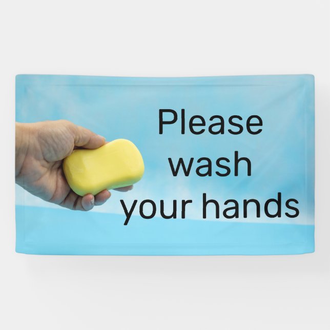 Bitte waschen Sie die Hand mit Seife Banner (Horizontal)