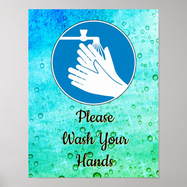 Bitte waschen Sie sich die Hände 2020 Hygiene-Zeic Poster (Vorne)