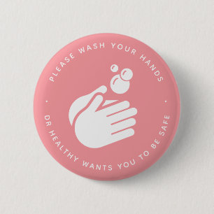 Bitte waschen Sie sich die Hände - Hand waschen Co Button