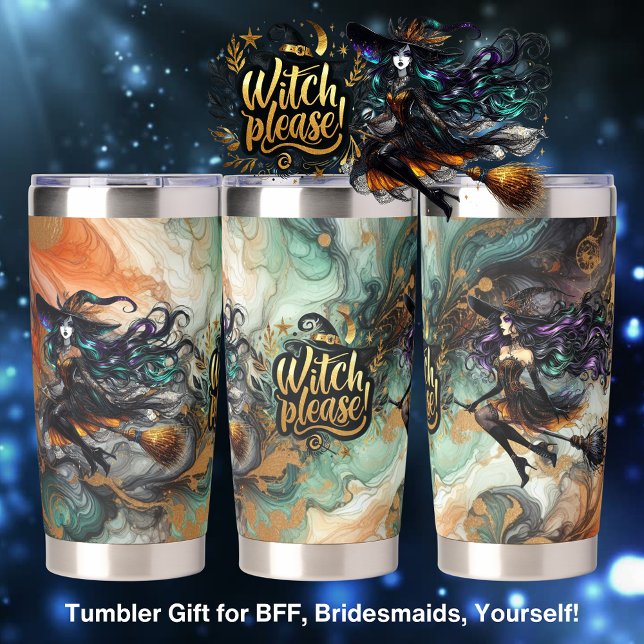 🧙 ‍ ♀️ BITTE ZU WITCH! Gothic Pagan Halloween BES Thermobecher (Von Creator hochgeladen)