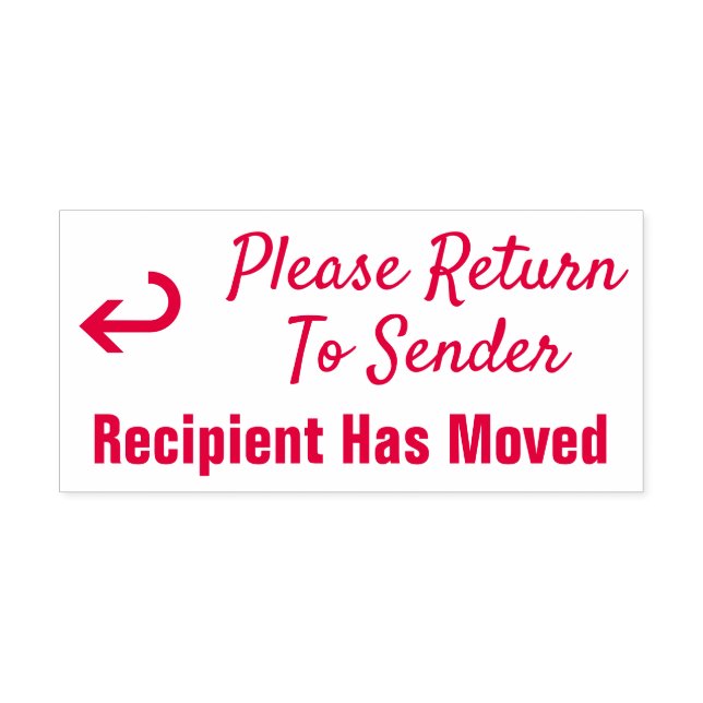 "Bitte zum Absender zurückkehren", "Der Empfänger  Permastempel (Design)