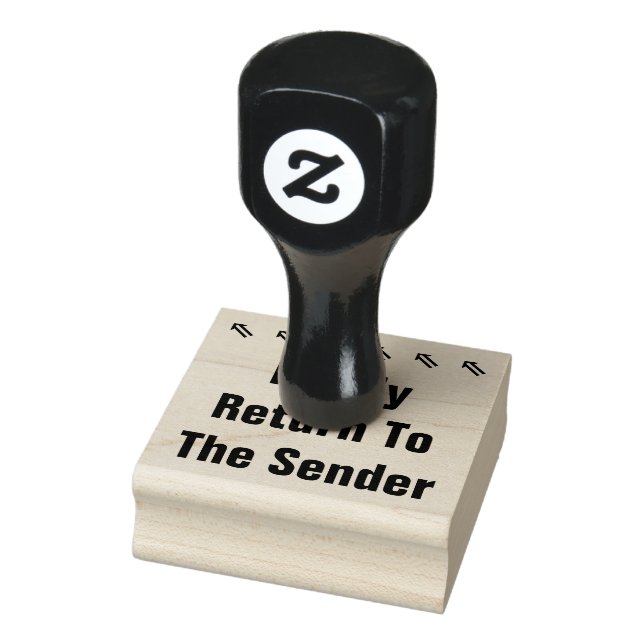 "Bitte zurück zum Absender" + Briefmarke aus Arrow Gummistempel (Stempel)