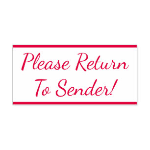 "Bitte zurück zum Absender!" Briefmarke Permastempel